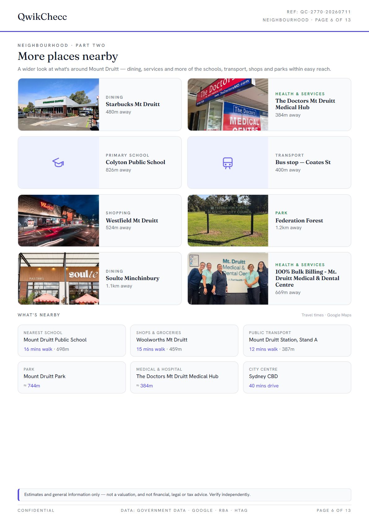 Sample · English — QwikChecc property report page 6