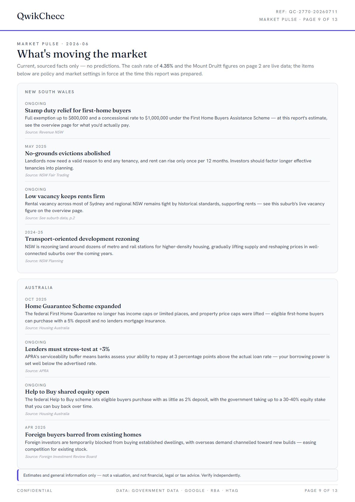 Sample · English — QwikChecc property report page 9