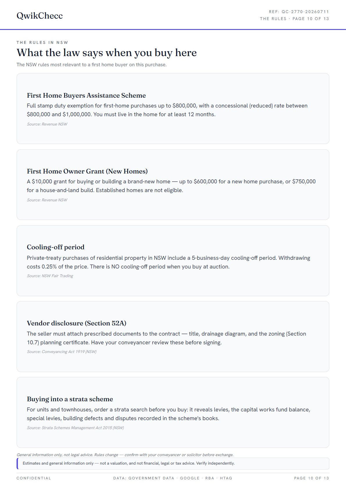 Sample · English — QwikChecc property report page 10